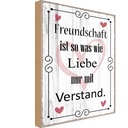 Holzschild 30x20 cm Freundschaft ist so wie Liebe Familie Freunde