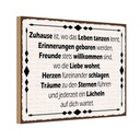 Holzschild 20x30 cm Zuhause iwo Leben tanzen lernt Spruch Zitat