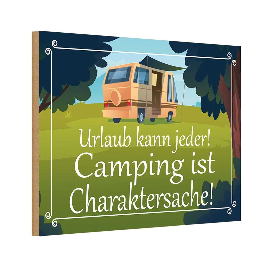 Holzschild 20x30 cm Urlaub kann jeder Camping ist Outdoor