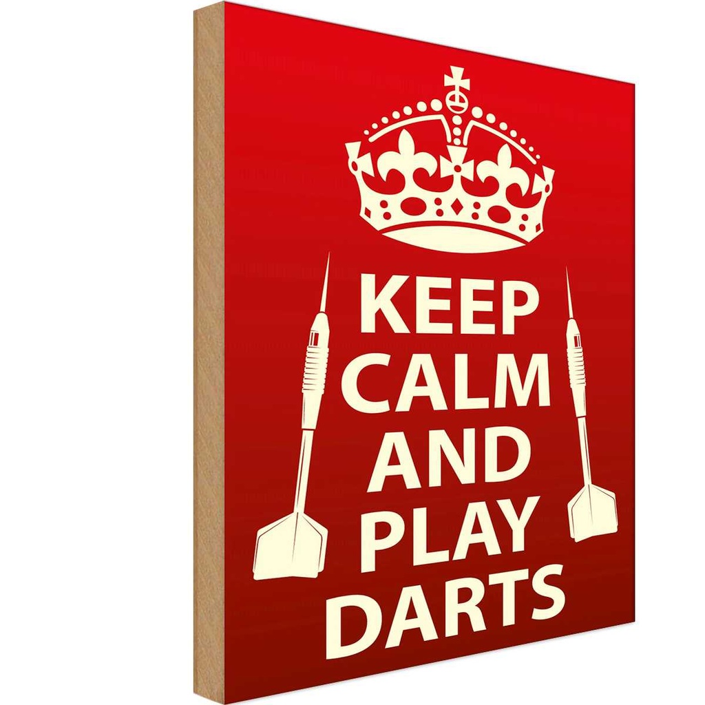 Holzschild 30x20 cm Keep Calm and play Darts