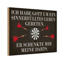Holzschild 20x30 cm Gott schenkte mir meine Darts Sport Hobby