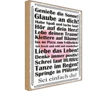 Holzschild 30x20 cm genieße die Sonne sei einfach du Spruch Zitat