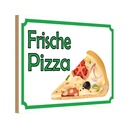Holzschild 20x30 cm frische Pizza Verkauf Essen Trinken
