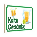 Holzschild 20x30 cm kalte Getränke Verkauf Essen Trinken