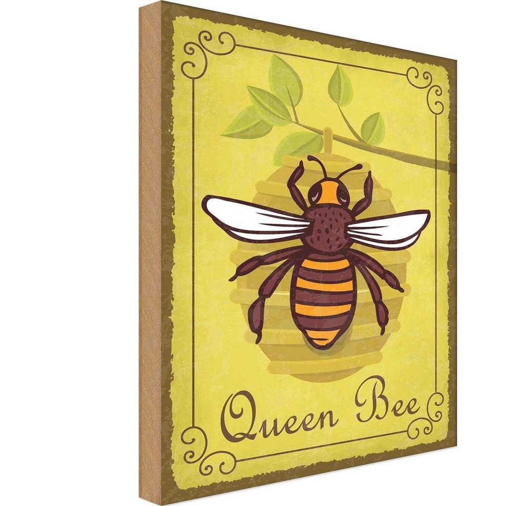 Holzschild 30x20 cm Queen Bee Biene Honig Imkerei Tier Haustier