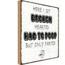 Holzschild 30x20 cm here i sit broken hearted came Dekoration