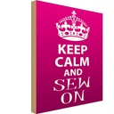 Holzschild 30x20 cm Keep Calm and sew on