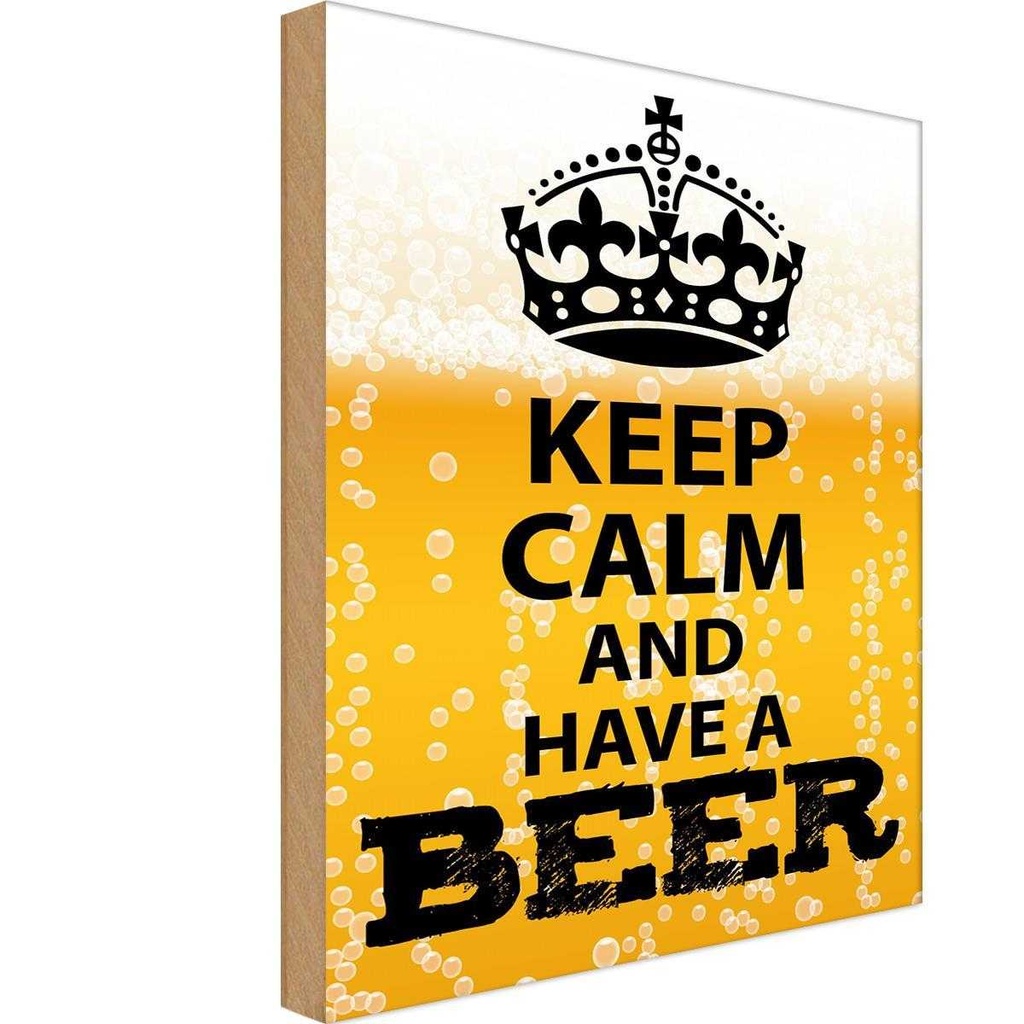 Holzschild 30x20 cm Keep Calm and have a Beer Bier