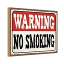 Holzschild 20x30 cm Warning no smoking Geschenk