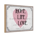 Holzschild 20x30 cm Home Life Love never ends Dekoration