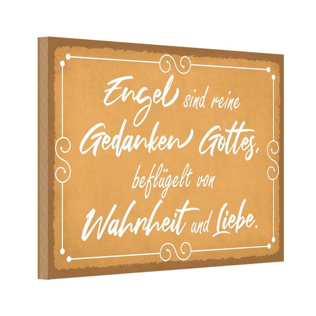 Holzschild 20x30 cm Engel sind Gedanken Gottes Spruch Zitat