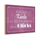Holzschild 20x30 cm gute Küche Fundament allen Glück Spruch Zitat