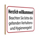 Holzschild 20x30 cm Verhaltens- und Hygienenregeln Warnschild Hinweisschild