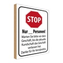 Holzschild 30x20 cm Stop warten Sie vom Geschäft Warnschild Hinweisschild