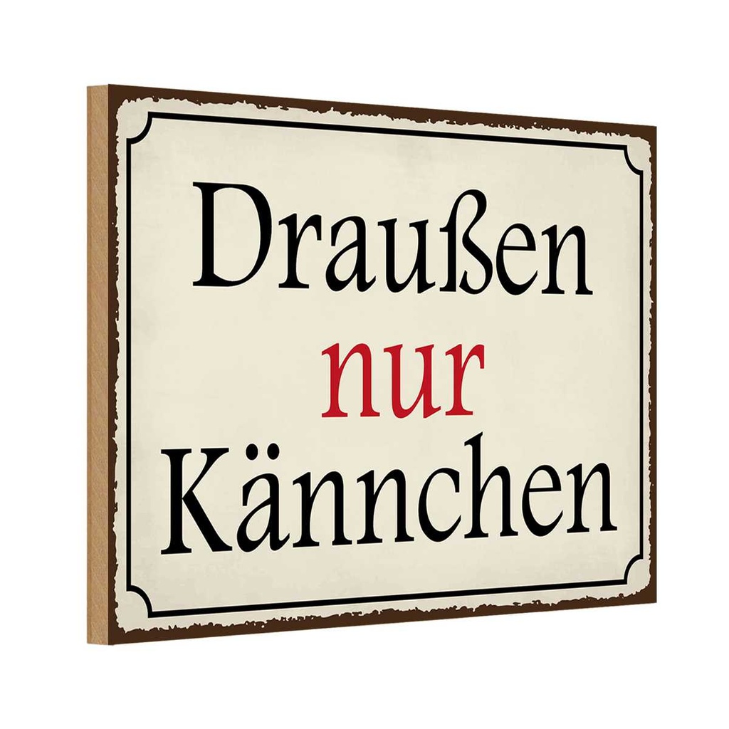 Holzschild 20x30 cm draußen nur Kännchen Cafe Essen Trinken