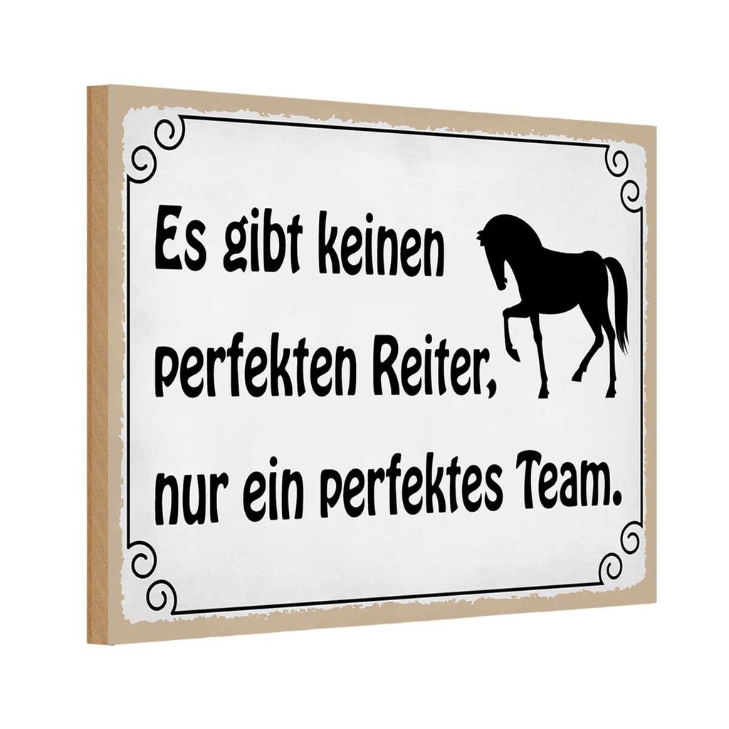 Holzschild 20x30 cm es gibt keinen perfekten Reiter Spruch Zitat