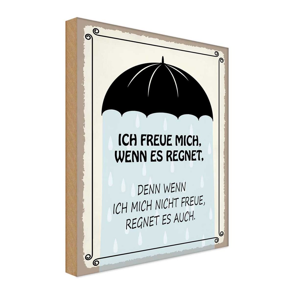 Holzschild 30x20 cm ich freue mich wenn es regnet Dekoration