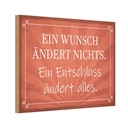 Holzschild 20x30 cm Ein Wunsch ändert nichts Dekoration