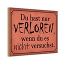 Holzschild 20x30 cm Du hast nur verloren wenn es Spruch Zitat