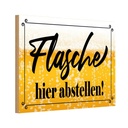 Holzschild 20x30 cm Flasche hier abstellen Bier Essen Trinken