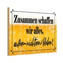 Holzschild 20x30 cm Zusammen schaffen wir alles Bier Spruch Zitat