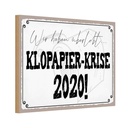 Holzschild 20x30 cm überlebt Klopapier Krise 2020 Dekoration