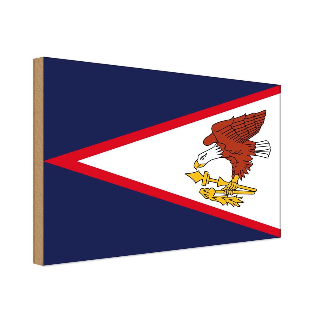Holzschild 20x30 cm American Samoa Flagge Fahne Wappen
