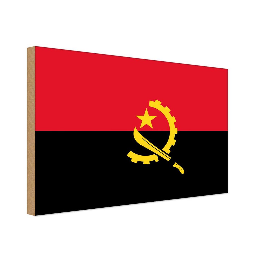 Holzschild 20x30 cm Angolas Angola Flagge Fahne Wappen