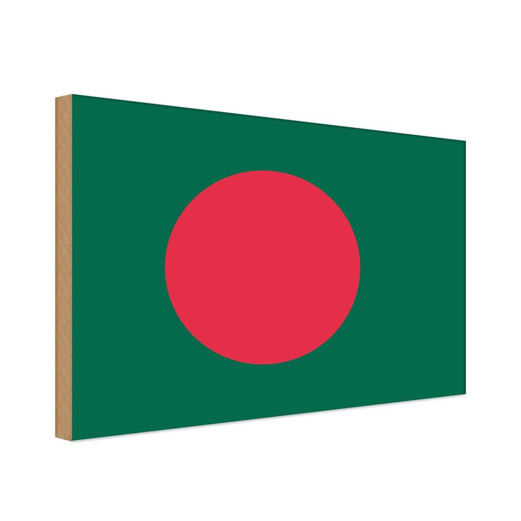 Holzschild 20x30 cm Bangladesch Bangladesh Flagge Fahne Wappen