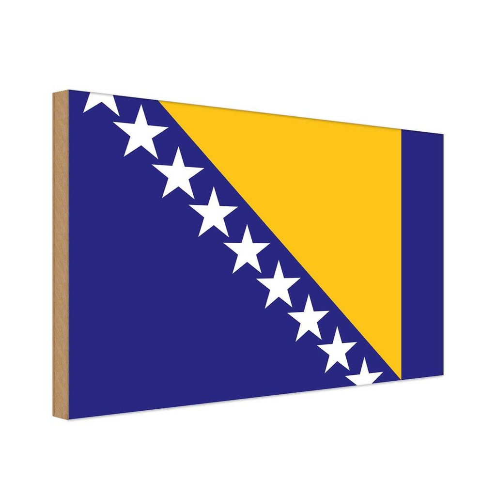 Holzschild 20x30 cm Bosnien und Herzegowina Flagge Fahne Wappen