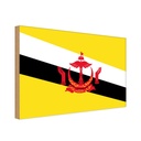 Holzschild 20x30 cm Bruneis Brunei Flagge Fahne Wappen