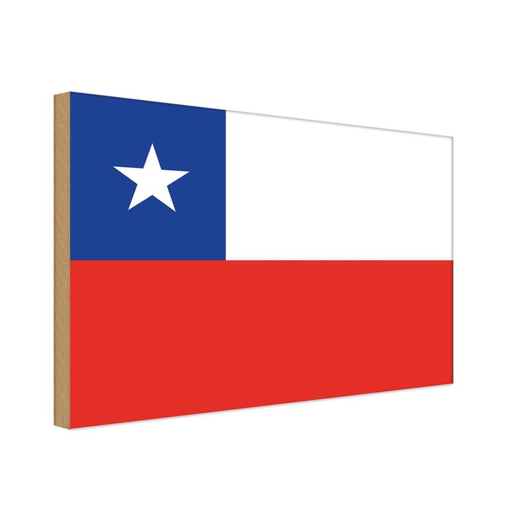 Holzschild 20x30 cm Chiles Chile Flagge Fahne Wappen