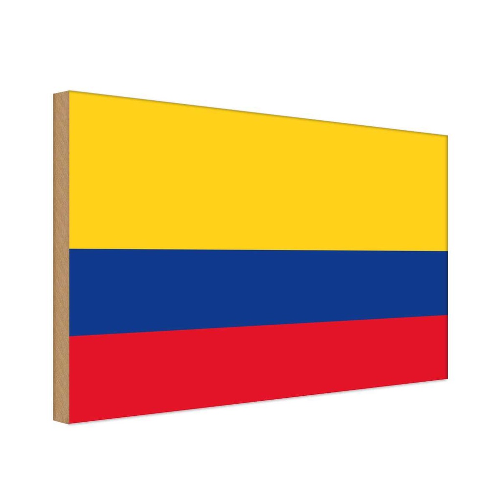 Holzschild 20x30 cm Kolumbiens Colombia Flagge Fahne Wappen