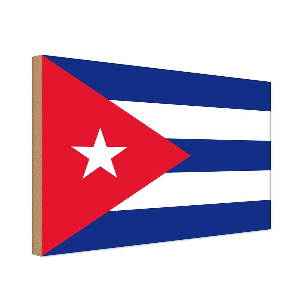 Holzschild 20x30 cm Kubas Cuba Flagge Fahne Wappen