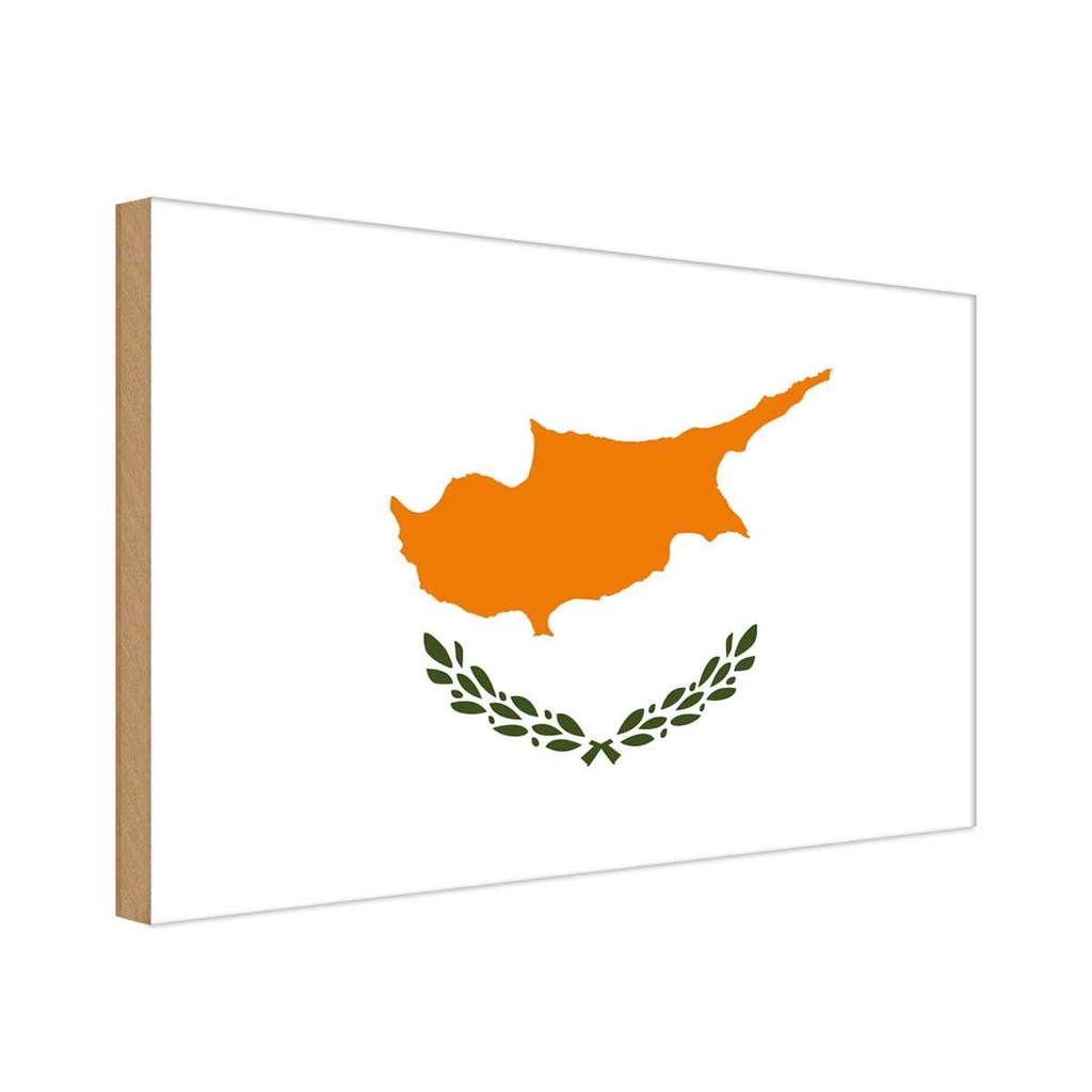 Holzschild 20x30 cm Zypern Cyprus Flagge Fahne Wappen