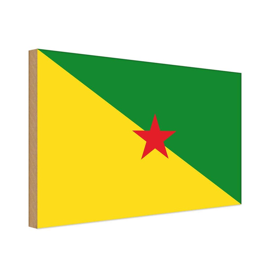 Holzschild 20x30 cm Französisch?Guayanas French Flagge Fahne Wappen