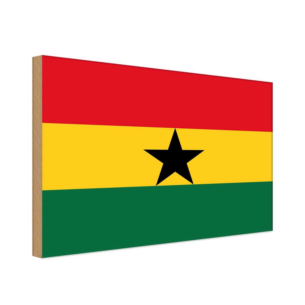 Holzschild 20x30 cm Ghanas Ghana Flagge Fahne Wappen