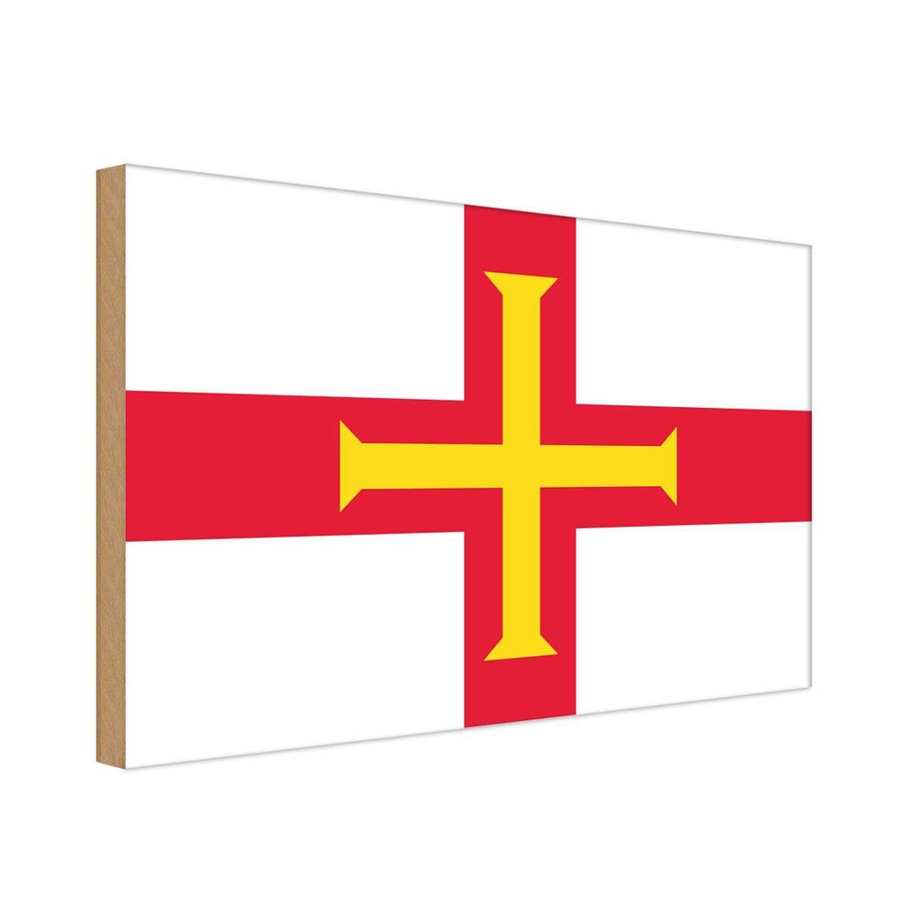 Holzschild 20x30 cm Guernseys Guernsey Flagge Fahne Wappen