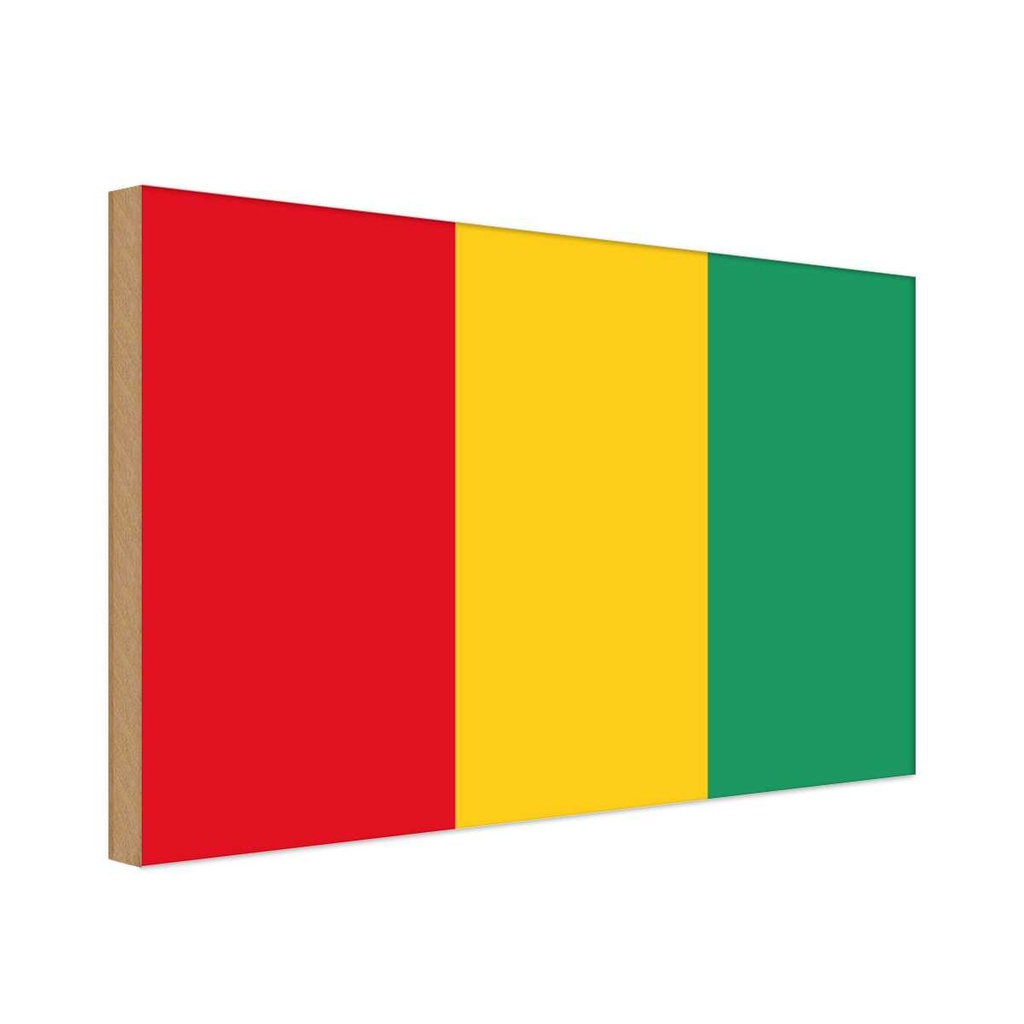Holzschild 20x30 cm Guineas Guinea Flagge Fahne Wappen