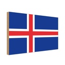 Holzschild 20x30 cm Islands Iceland Flagge Fahne Wappen