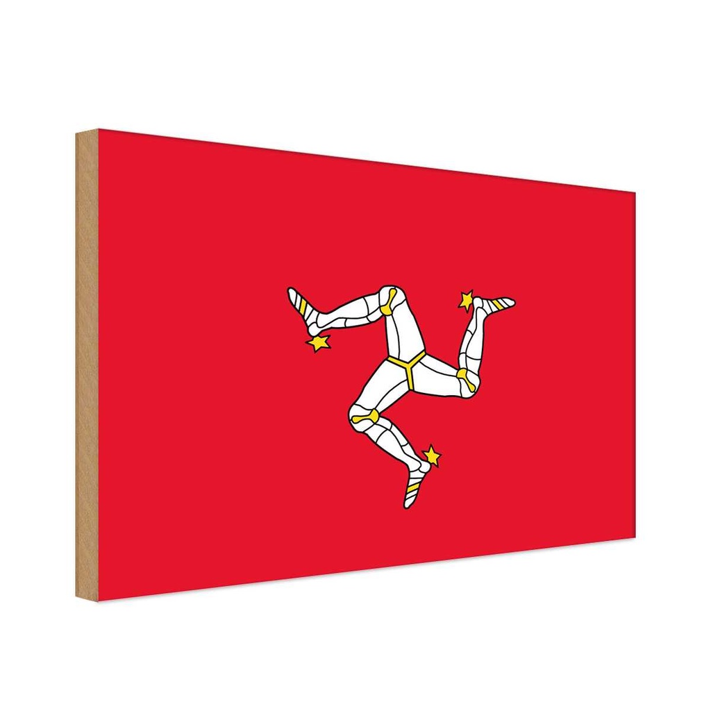 Holzschild 20x30 cm Isle of Man Flagge Fahne Wappen