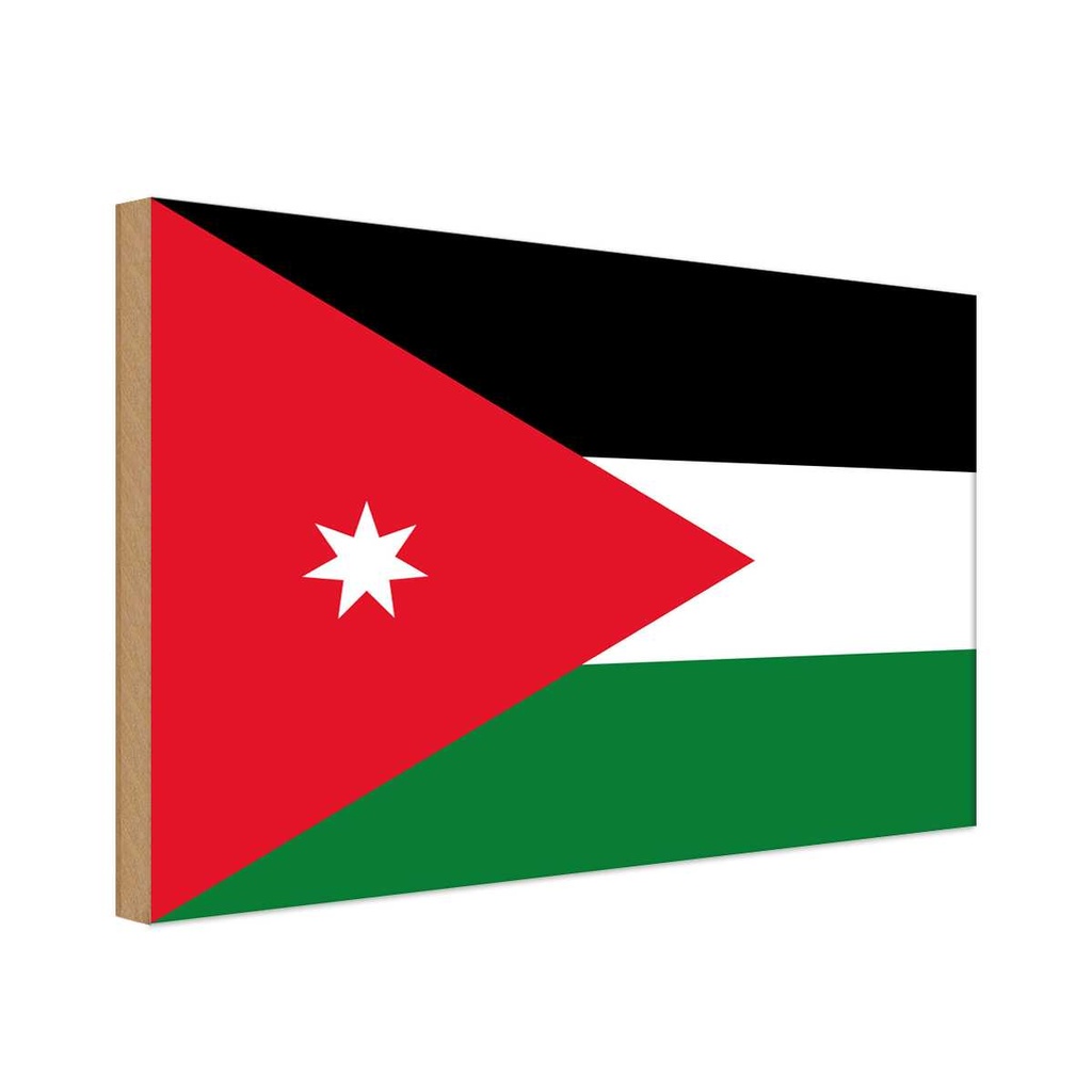Holzschild 20x30 cm Jordaniens Jordan Flagge Fahne Wappen