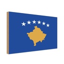 Holzschild 20x30 cm Kosovo Flagge Fahne Wappen