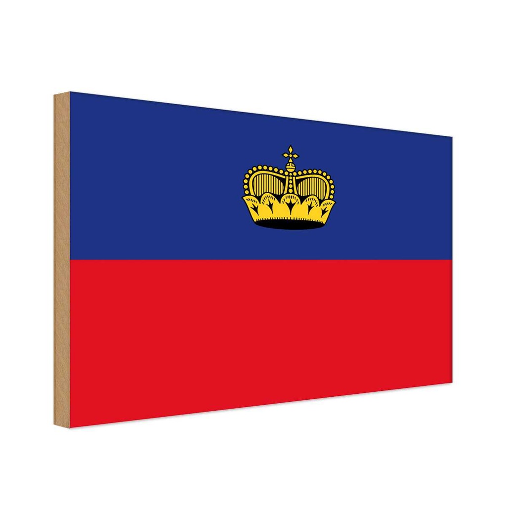 Holzschild 20x30 cm Liechtenstein Flagge Fahne Wappen
