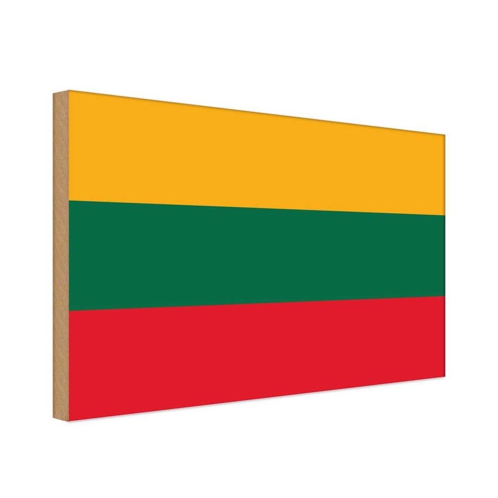 Holzschild 20x30 cm Litauens Lithuania Flagge Fahne Wappen