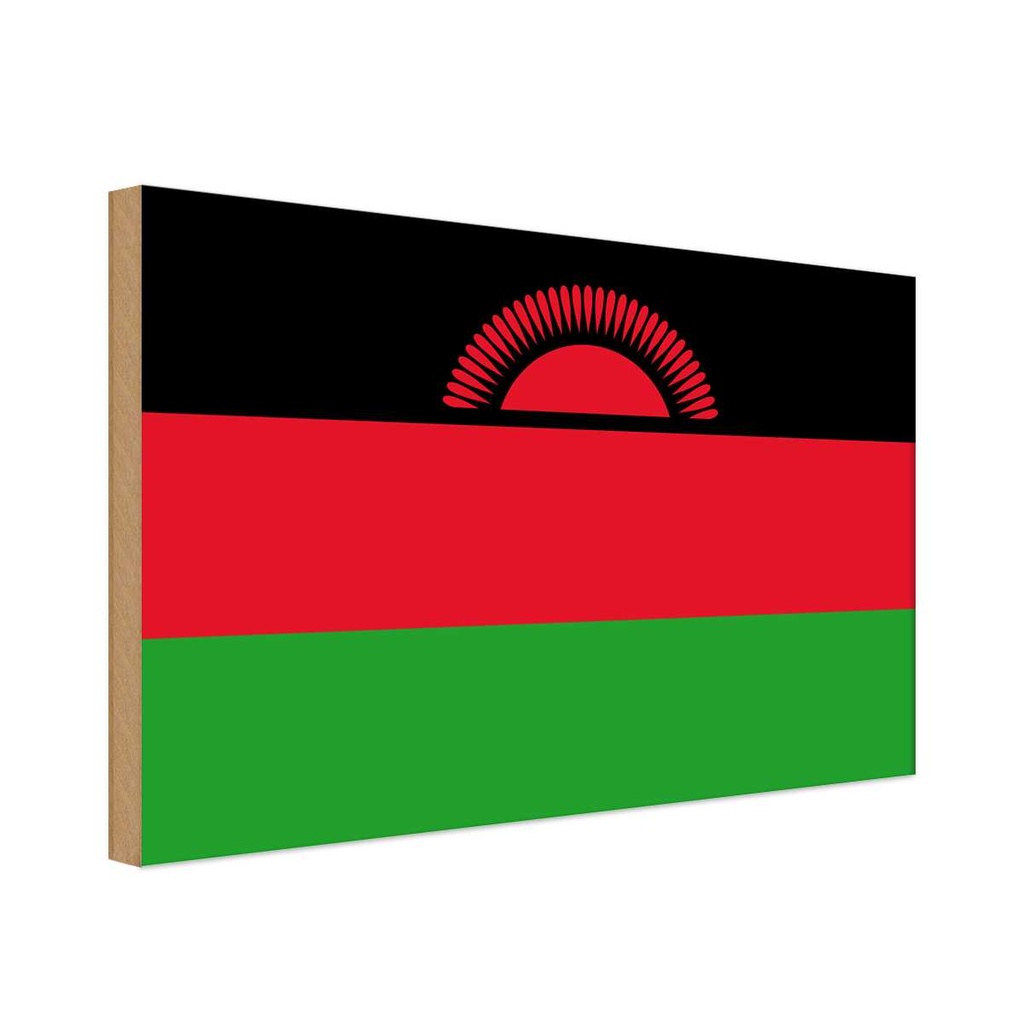 Holzschild 20x30 cm Malawis Malawi Flagge Fahne Wappen