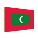 Holzschild 20x30 cm Malediven the Maldives Flagge Fahne Wappen