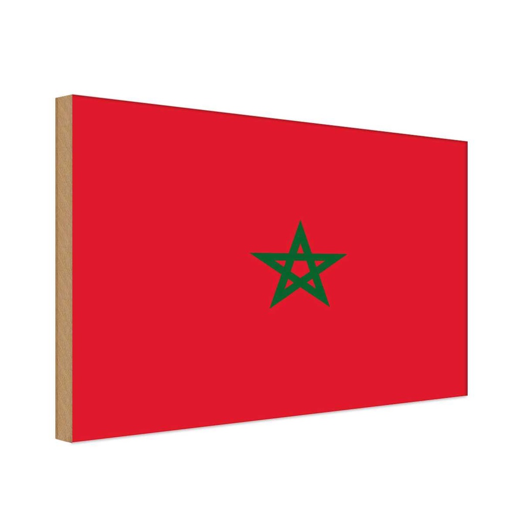 Holzschild 20x30 cm Marokkos Morocco Flagge Fahne Wappen