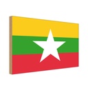 Holzschild 20x30 cm Myanmars Myanmar Flagge Fahne Wappen
