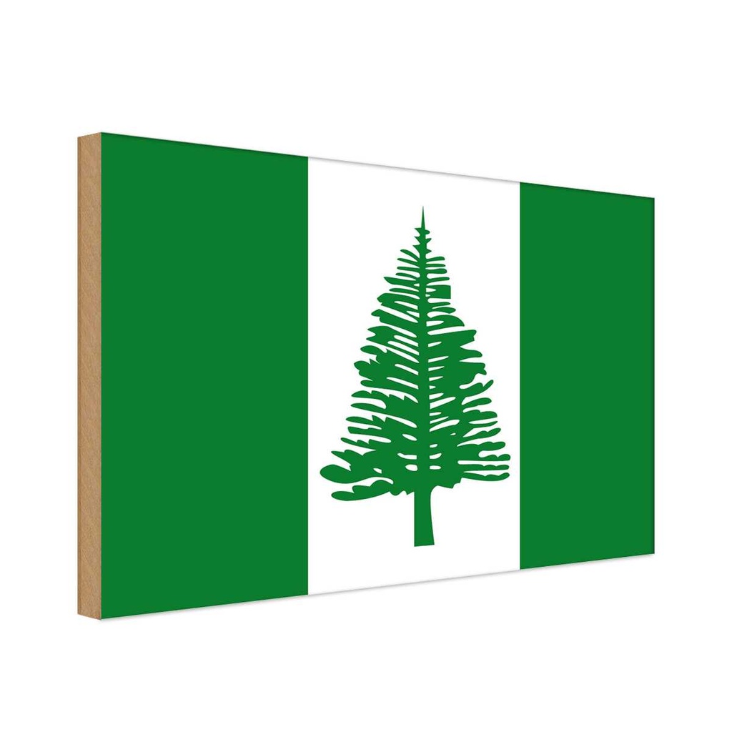 Holzschild 20x30 cm Norfolkinsel Norfolk Island Flagge Fahne Wappen